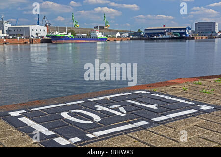 Angeln Hafen der Stadt Bremerhaven Stockfoto