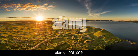 Drone - Pseudo Krater, See Myvatn, Island Stockfoto