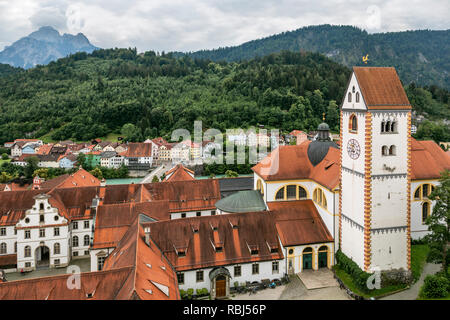 Füssen Abtei und Basilika St. Mang, Füssen, Ostallgäu, Bayern, Deutschland Stockfoto