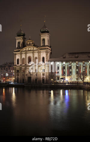 Licht Festival 2019 in Luzern Schweiz (LiLu Lichtfestival) Stockfoto