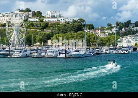 TORQUAY, Devon, England - 31. Juli 2017: Die Marina bei Torquay ein beliebtes Urlaubsziel in Devon, England Großbritannien Stockfoto