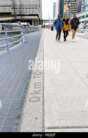 Die 0 km Marke auf der Yonge Street in Toronto Stockfoto