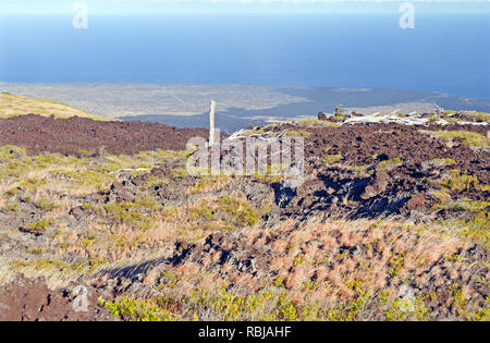 Lavaströme an den Hängen des Mt Kilauea auf Hawaii Stockfoto