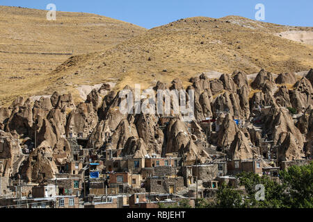 Blick auf Rock Dorf Kandovan. Osten Aserbaidschan Provinz. Iran Stockfoto