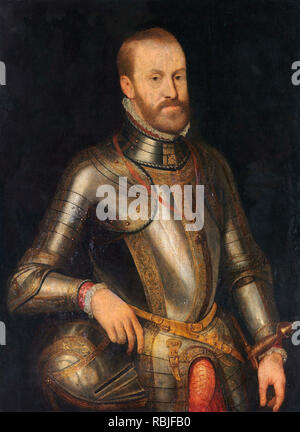 Philipp II., 1527-1598. König von Spanien. Felipe II. Nach einem Gemälde in der Art und Weise von Anthonis Mor auf Anzeige im Rijksmuseum, Amsterdam, Niederlande Stockfoto