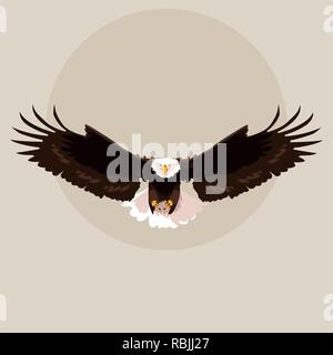 Bald eagle Bird flying Vector Illustration Design Stock Vektor