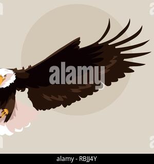 Bald eagle Bird flying Vector Illustration Design Stock Vektor