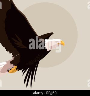 Bald eagle Bird flying Vector Illustration Design Stock Vektor