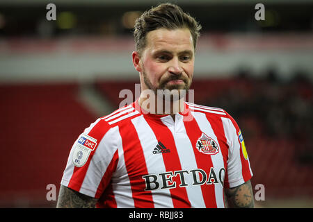 SUNDERLAND, Großbritannien, 8. Januar 2019. Chris Maguire von Sunderland in Aktion während der Checkatrade Trophy Match zwischen Sunderland und Newcastle United im Stadion des Lichts, Sunderland am Dienstag, den 8. Januar 2019. (Credit: Mark Fletcher | MI Nachrichten & Sport Ltd | Alamy Leben Nachrichten) © MI Nachrichten & Sport Ltd | Alamy Stockfoto