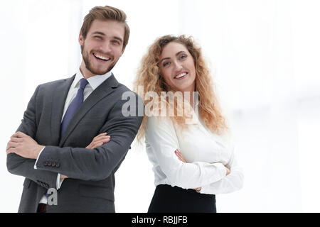 Porträt von zwei führenden Spezialisten des Unternehmens. Stockfoto