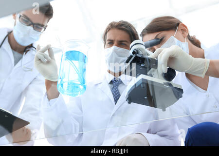 Wissenschaftler forschen in einer Testumgebung Stockfoto