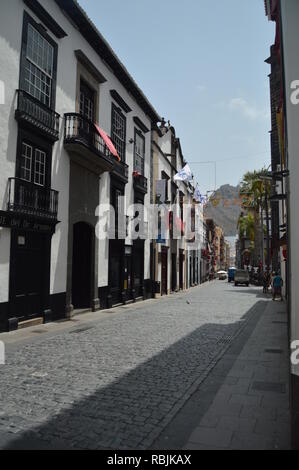 Straßen von Santa Cruz De La Palma eingerichtet für den Abstieg von der Jungfrau fest, dass alle fünf Jahre gefeiert wird. Reisen, Natur, Architektur, Stockfoto