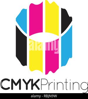 CMYK-Druck logo Icon graphic design Vorlage Abbildung Stock Vektor