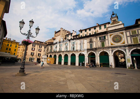 Juli 6, 2013. Italien Stadt Brescia. Alte europäische Stadt Brescia in der Lombardei im Sommer. Stockfoto