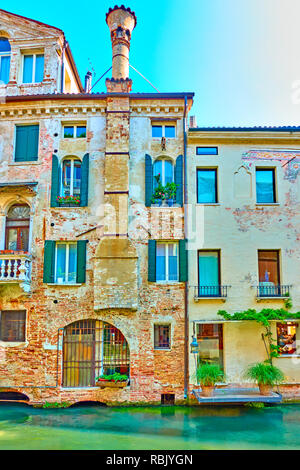 Alte Gebäude von Canal in Treviso, Venetien, Italien Stockfoto