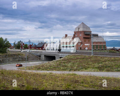 Abisko Bahnhof, tornetraesk See in der Rückseite, Schweden Stockfoto