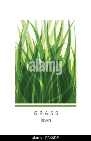 Gras Label abstrakt Design. Grünes Symbol. Schönes Logo Garten unternehmen. Stock Vektor