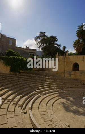 Das Römische Theater, entdeckt und 1929 ausgegraben, Lecce, Apulien, Italien Stockfoto