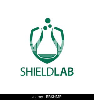 Schild Lab. Schild mit Labor Symbol Flachbild logo Konzept Design vorlage Idee Stock Vektor