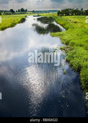 Ein kleiner Fluss fließt durch das Co Roscommon Landschaft Stockfoto