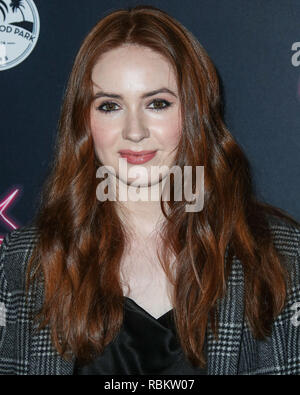 Los Angeles, Kalifornien, USA. 10. Januar, 2019. Schauspielerin Karen Gillan kommt an der Los Angeles Premiere des Orchard "Das Einhorn" am ArcLight Hollywood Kino am Januar 10, 2019 in Hollywood, Los Angeles, Kalifornien, USA. (Foto von Xavier Collin/Image Press Agency) Quelle: Bild Presse Agentur/Alamy leben Nachrichten Stockfoto