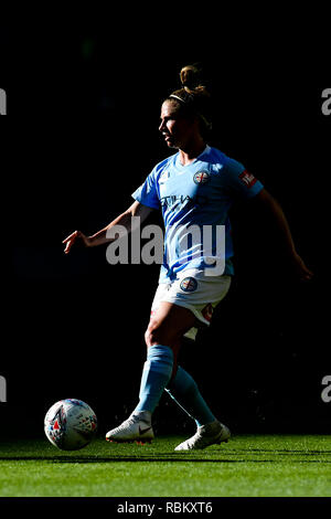 AAMI Park, Melbourne, Australien. 11 Jan, 2019. W Liga Fußball, Melbourne und Brisbane Roar; Stephanie Catley von Melbourne City bewegt sich auf den Bereich Kredit: Aktion plus Sport/Alamy leben Nachrichten Stockfoto