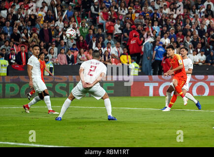 Januar 11, 2019: Wu Lei China zählen zu 1-0 in der 40. Minute während Philippinen v China an der Mohammed Bin Zayed Stadion in Abu Dhabi, VAE, AFC Asian Cup, asiatische Fußball-Meisterschaft. Ulrik Pedersen/CSM. Stockfoto