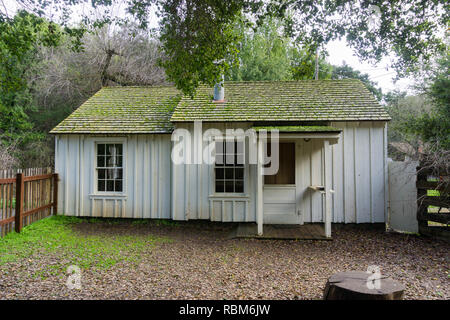 Historische 2-Zimmer Bauernhaus, Rancho San Antonio County Park, Kalifornien Stockfoto