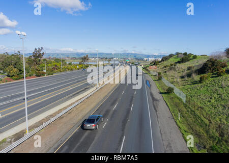 Autobahn in San Francisco Bay Area, Fremont, Kalifornien Stockfoto