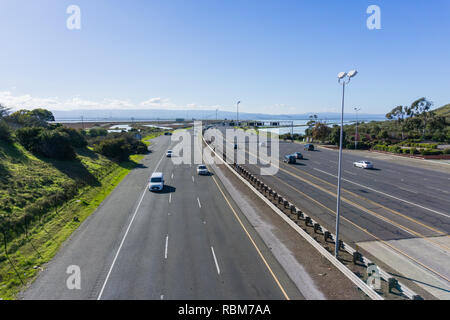 Autobahn in San Francisco Bay Area, Fremont, Kalifornien Stockfoto