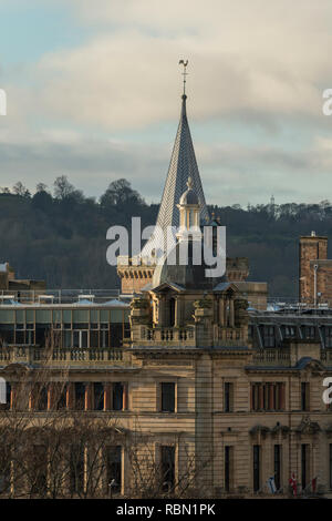 Sun Winter leuchtet der Rat HQ bauten auf Tay Street, Perth, Schottland Großbritannien Stockfoto