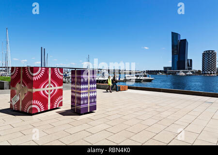 Victoria Harbour ist Heimat für viele luxuriöse Apartments und das D'Albora Marina in den Docklands von Melbourne, Victoria, Australien. Die D'Albora Gruppe haben viele luxu Stockfoto
