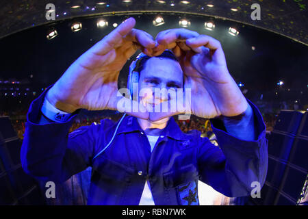 Niederländische superstardj tiesto Live at tomorrowland Electronic Dance Music Festival Stockfoto