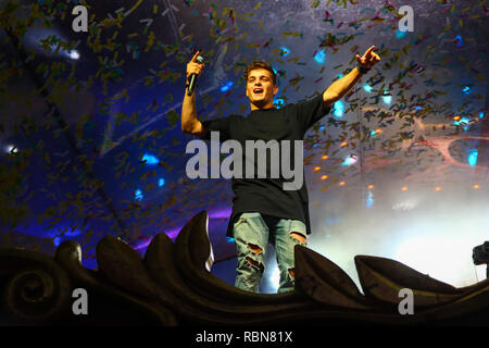 Der niederländische Superstar-DJ Martin garrix durchführen bei tomorrowland Dance Music Festival Stockfoto