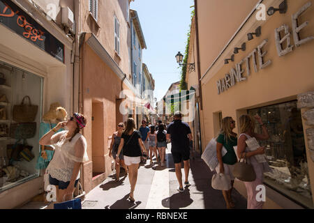 Saint-Tropez Küstenstadt an der französischen Riviera, in der Region Provence-Alpes-Côte d'Azur im Südosten Frankreich, Europa Stockfoto