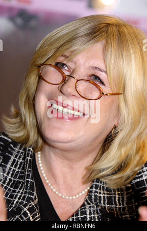 Warszawa, Masowien/Polen - 2005/01/03: Marianne Faithfull Evelyn Gabriel - englische Sängerin, Songwriterin und Schauspielerin in einem Pressegespräch mit Medien Stockfoto