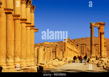 Die Ruinen der alten griechisch-römischen Stadt Palmyra. Syrien, Naher Osten Stockfoto