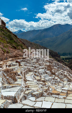 Salinen, Salineras de Maras Salzminen, Cusco, Peru Stockfoto