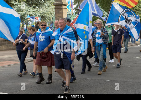 März für die schottische Unabhängigkeit, Dundee, Schottland. 18. August 2018 Stockfoto