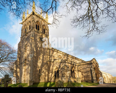 Pfarrkirche St. Andreas in Aysgarth in Wensleydale Yorkshire Dales England Stockfoto