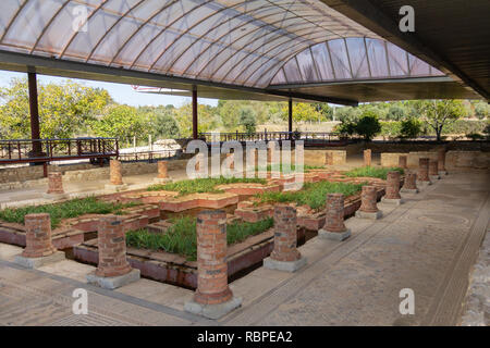 Das Innere der Casa dos Repuxos in Conimbriga Portugal Stockfoto