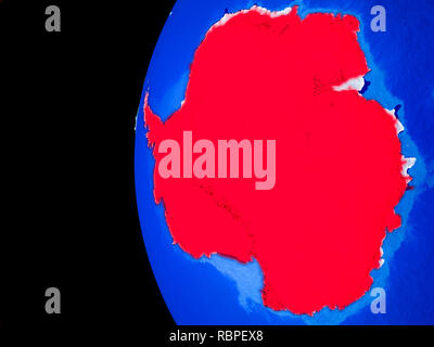Antarktis vom Platz auf realistisches Modell des Planeten Erde mit Ländergrenzen und detaillierte Planeten Oberfläche. 3D-Darstellung. Elemente dieses Bild Fell Stockfoto