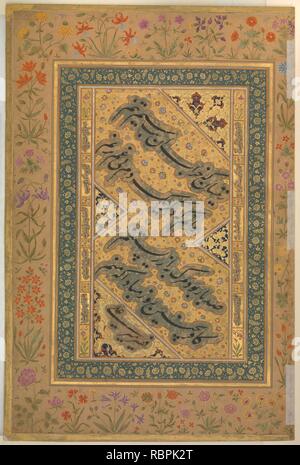 "Portrait von Dauran Bahadur Khan Nusrat Jang', Folio aus dem Shah Jahan Album Stockfoto