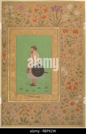 "Portrait von Dauran Bahadur Khan Nusrat Jang', Folio aus dem Shah Jahan Album Stockfoto