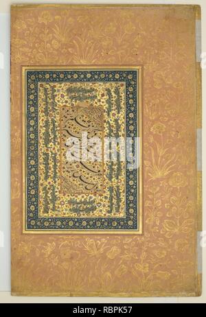 "Portrait von Sayyid Abu'l Nassim Khan, Khan Jahan Barha', Folio aus dem Shah Jahan Album Stockfoto