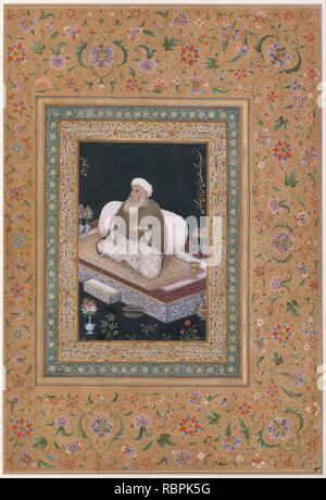 "Portrait von Shaikh Hasan Chishti', Folio aus dem Shah Jahan Album Stockfoto