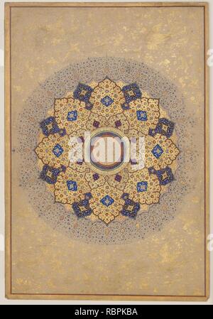 "Rosette mit den Namen und Titel von Shah Jahan", Folio aus dem Shah Jahan Album Stockfoto