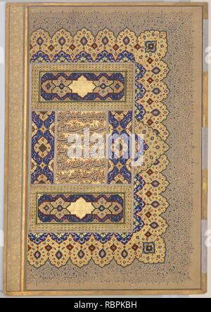 "Rosette mit den Namen und Titel von Shah Jahan", Folio aus dem Shah Jahan Album Stockfoto