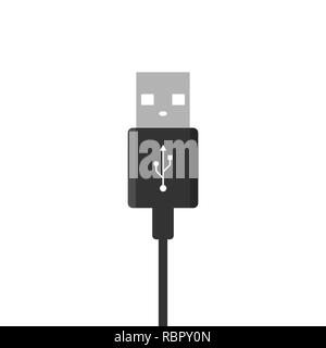 USB-Kabel. USB-Verbindung. Vector Illustration flach Stock Vektor