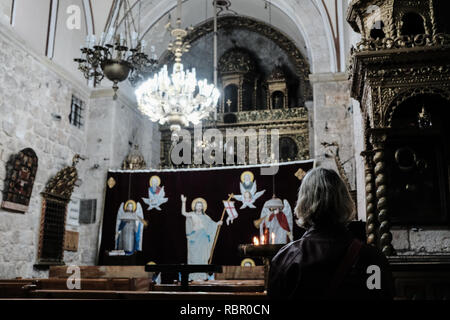 Die syrisch-orthodoxe Kirche St. Mark ist die Heimat einer der Jerusalem der kleinste und älteste christliche Gemeinschaften, die auf eine traditionelle Einstellung zu sein behauptet Stockfoto